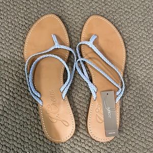 BNWT JCrew sandals. Beautiful light blue braided strap. Perfect !!